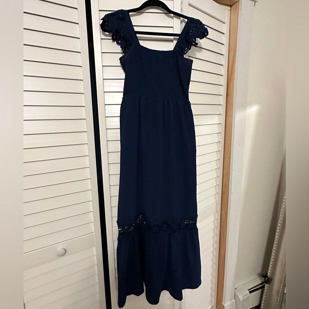 Navy blue maxi dress BOHO style